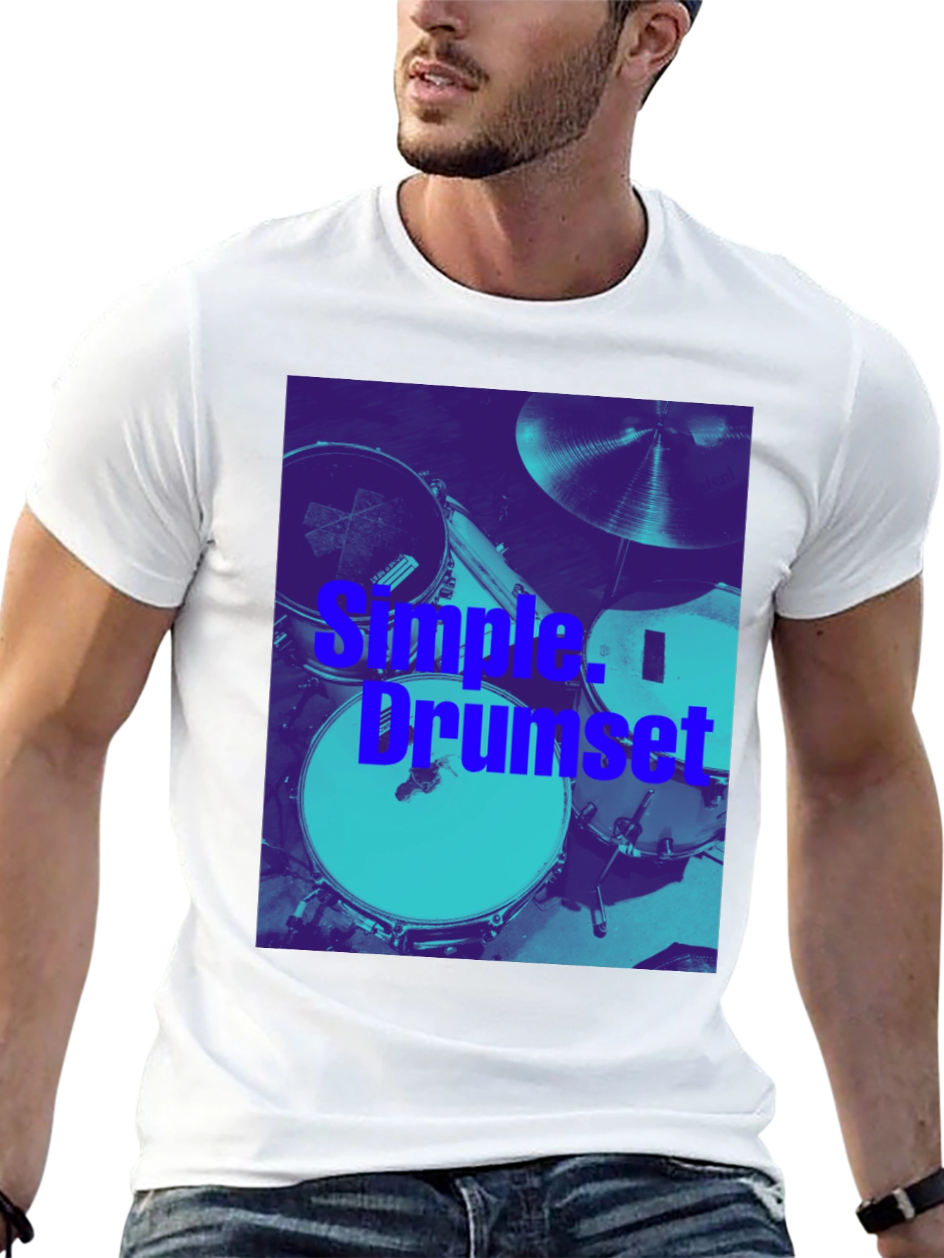 Simple Drumset Graphic Tee - Musicians Style