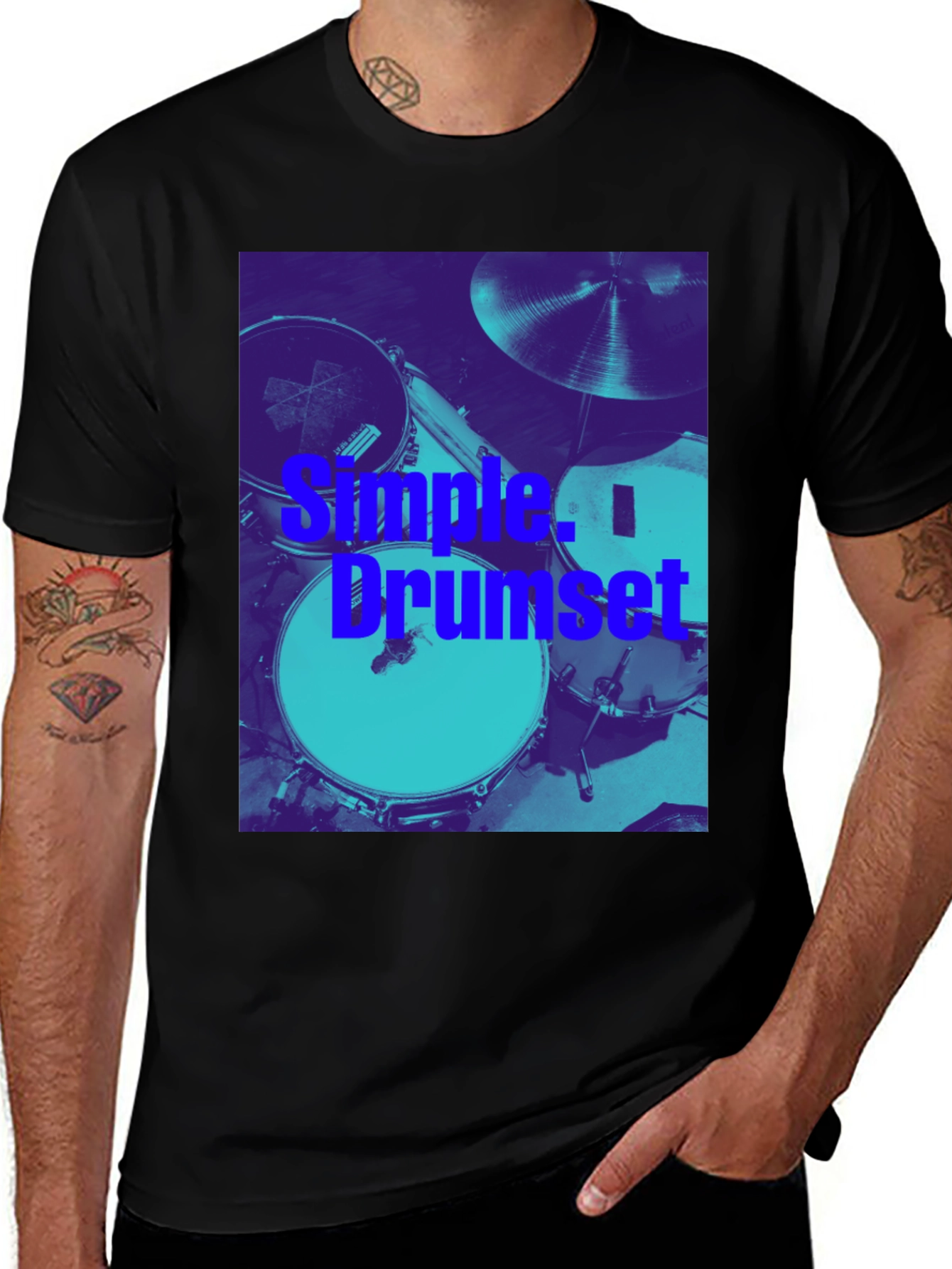 Simple Drumset Graphic Tee - Musicians Style