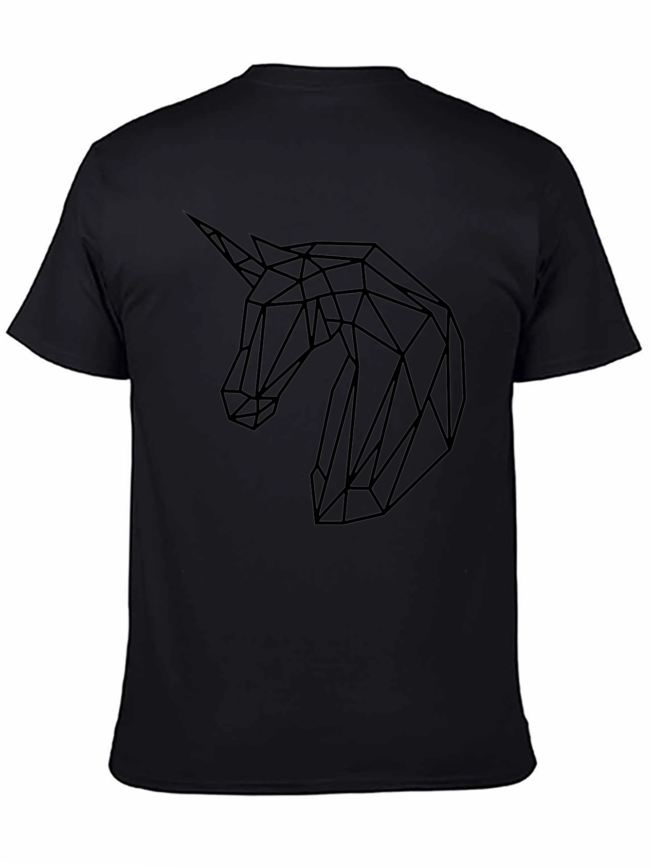 Geometric Unicorn Black T-Shirt
