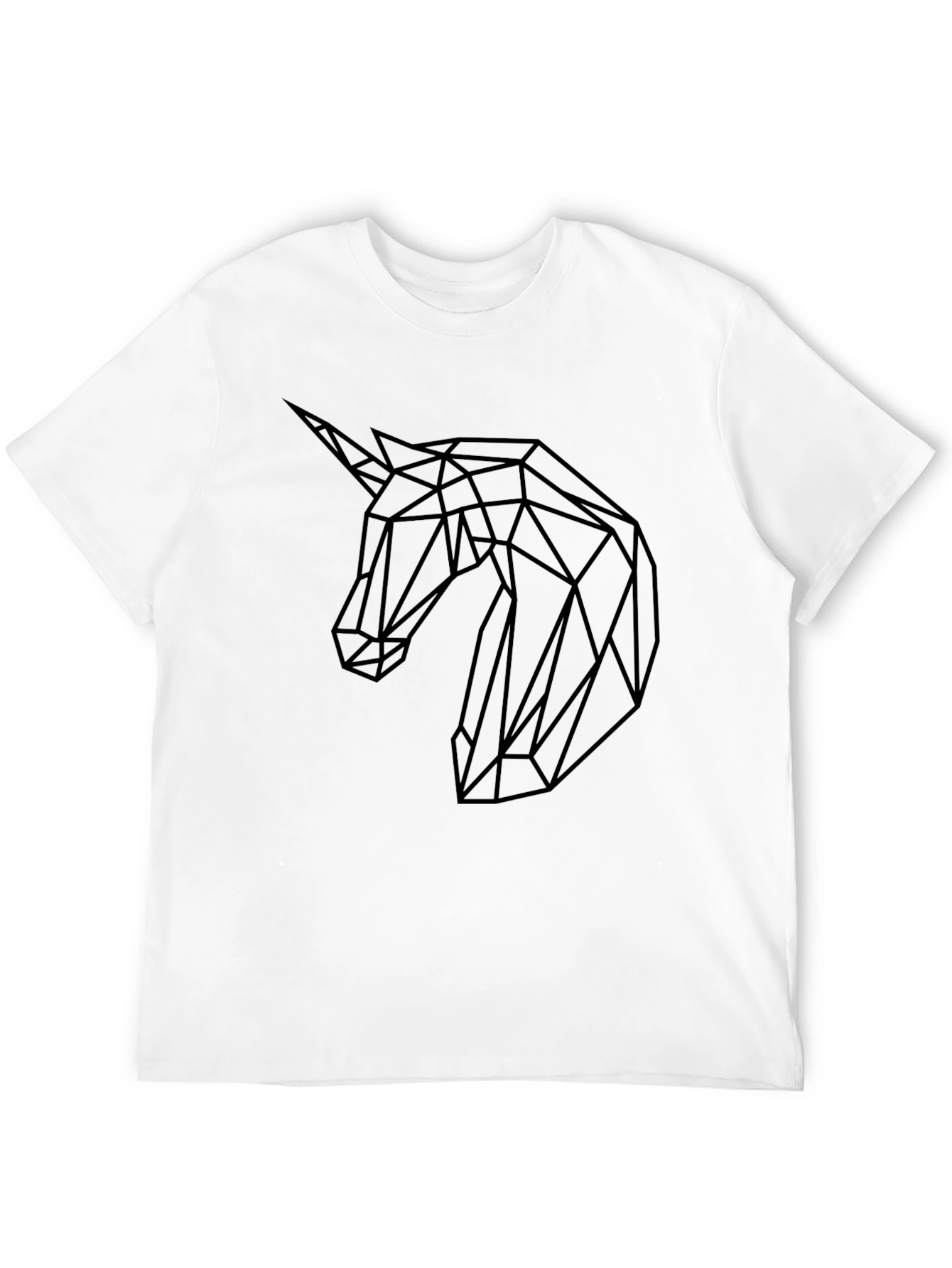 Geometric Unicorn Black T-Shirt