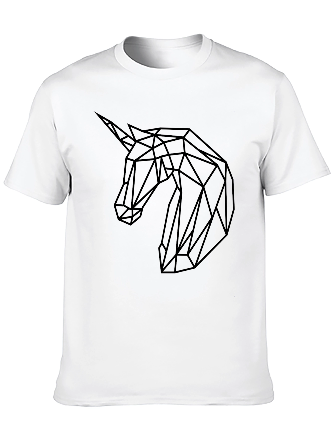Geometric Unicorn Black T-Shirt