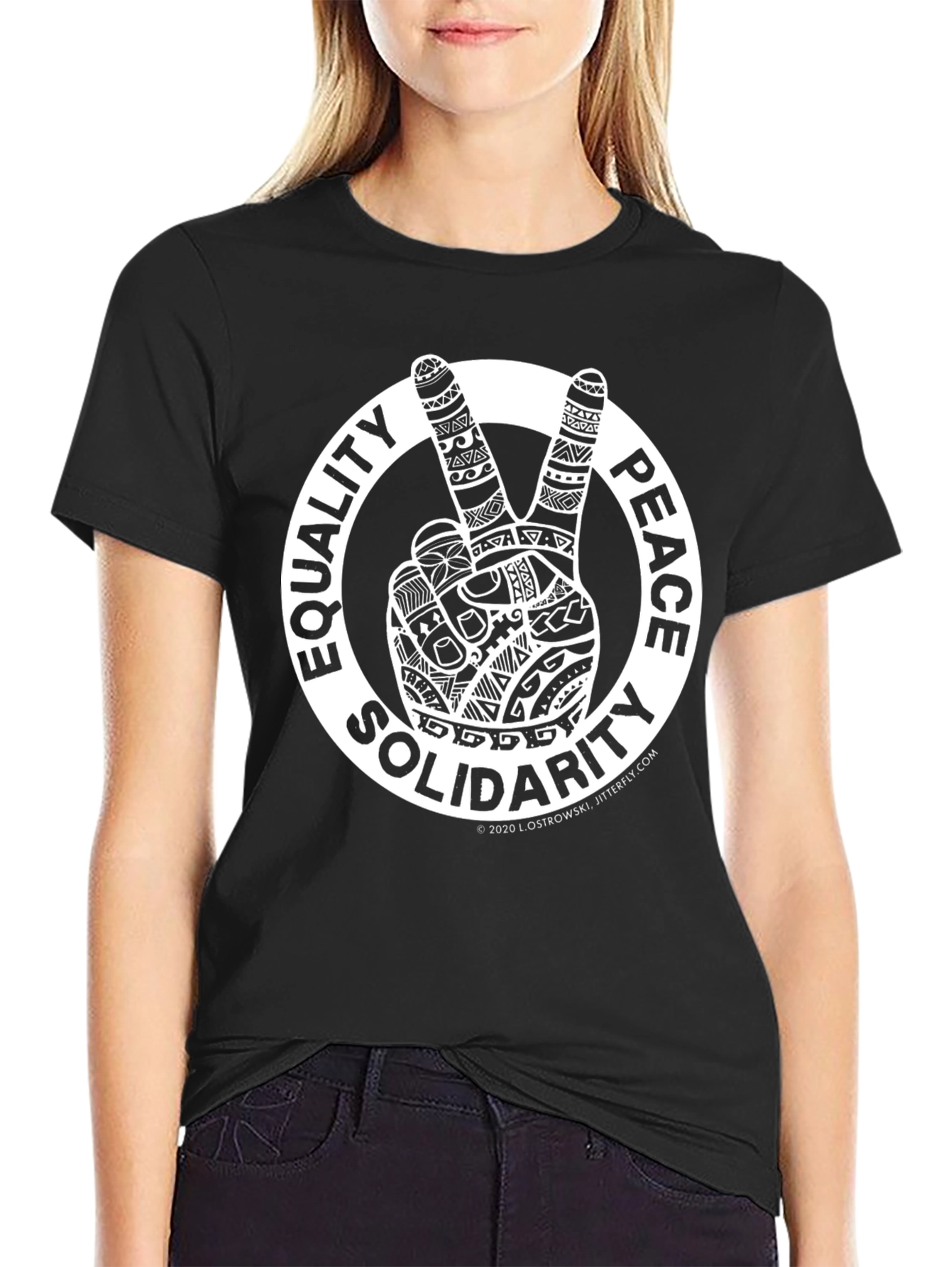 Equality Peace Solidarity T-Shirt - Black