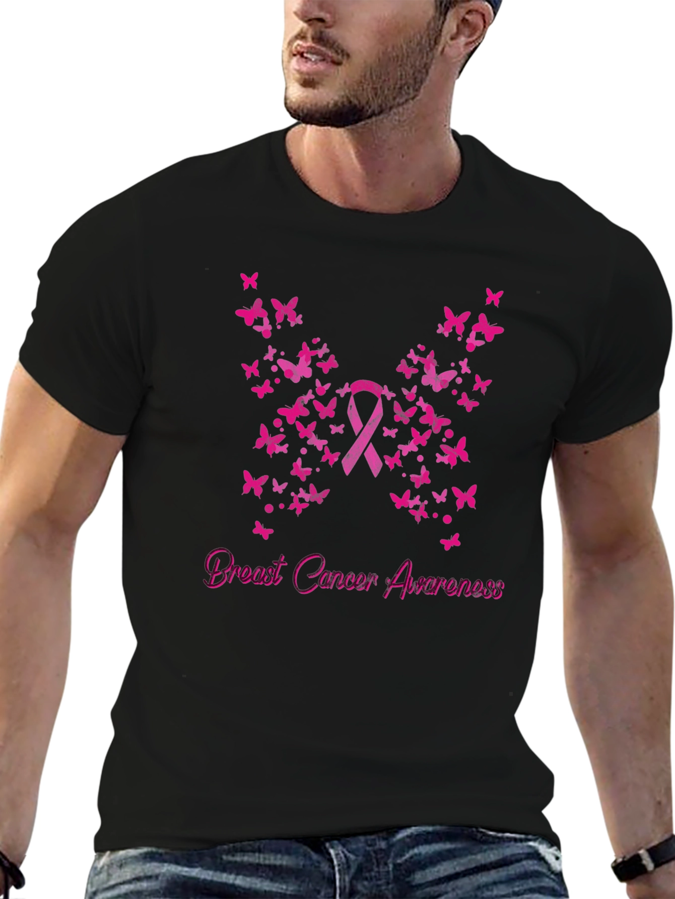 Breast Cancer Awareness Butterfly Ribbon T-Shirt