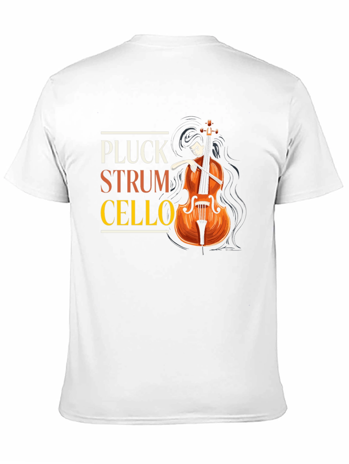 Pluck Strum Cello Black Graphic Tee