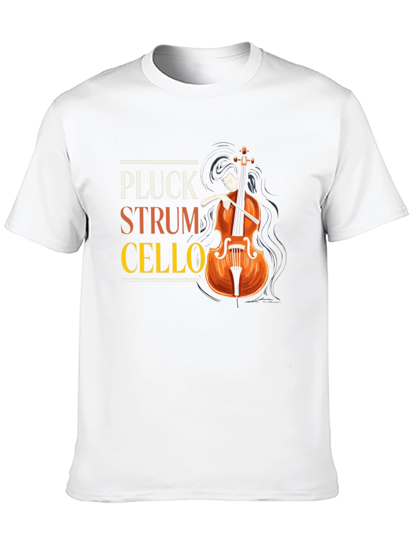 Pluck Strum Cello Black Graphic Tee