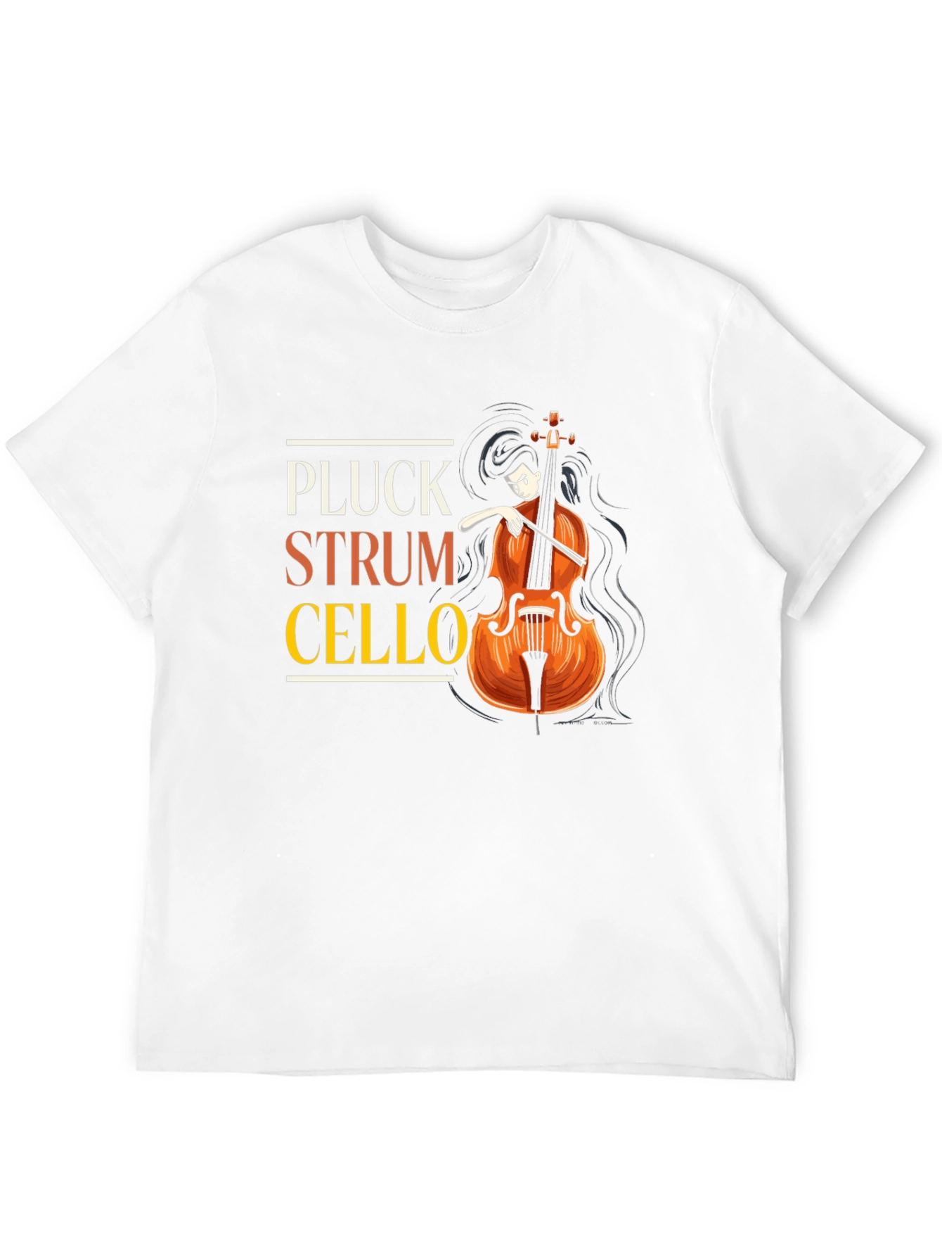 Pluck Strum Cello Black Graphic Tee
