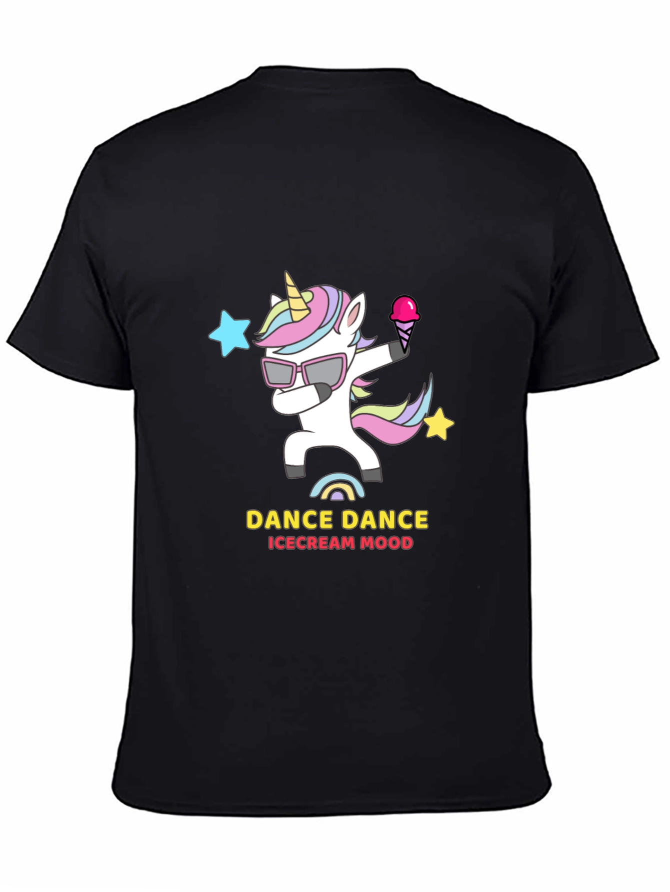 Dance Dance Ice Cream Mood Black T-Shirt