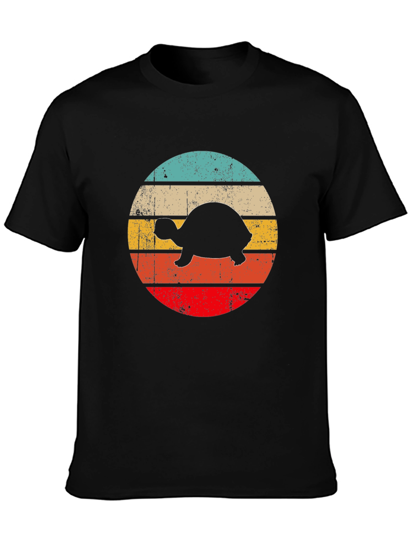 Retro Turtle Graphic T-Shirt - Black