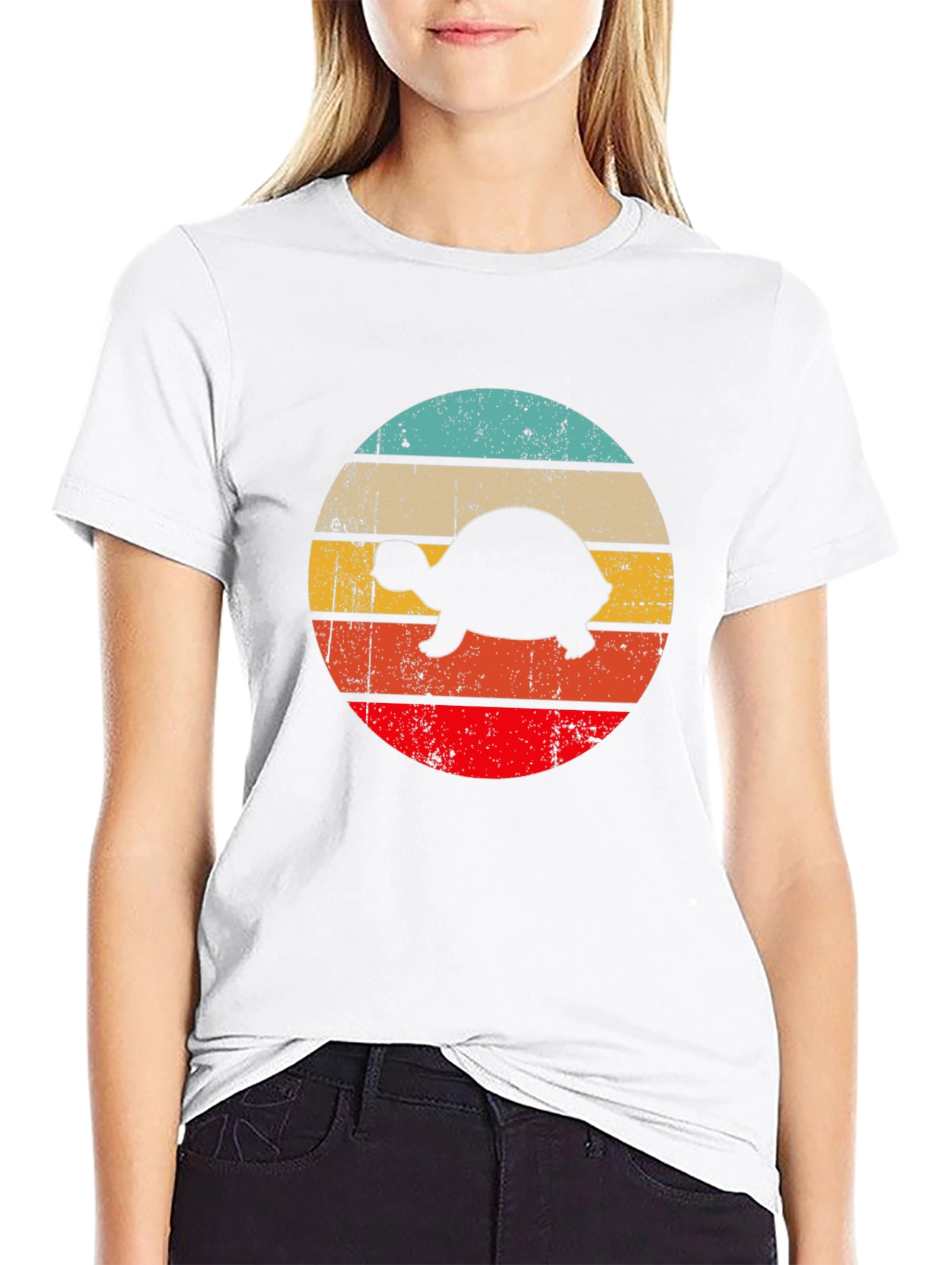 Retro Turtle Graphic T-Shirt - Black