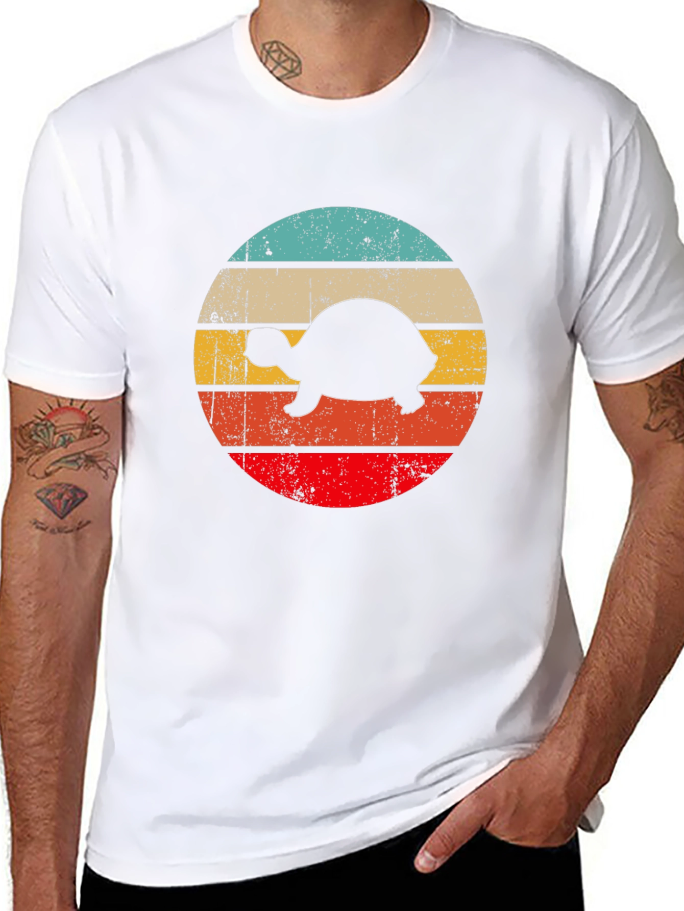 Retro Turtle Graphic T-Shirt - Black