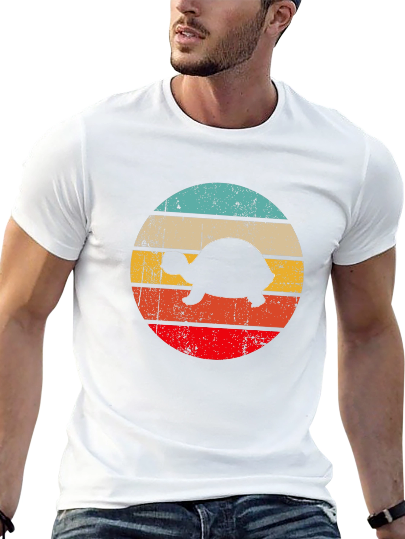 Retro Turtle Graphic T-Shirt - Black
