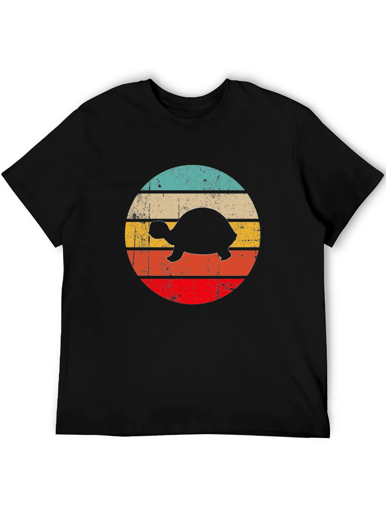 Retro Turtle Graphic T-Shirt - Black