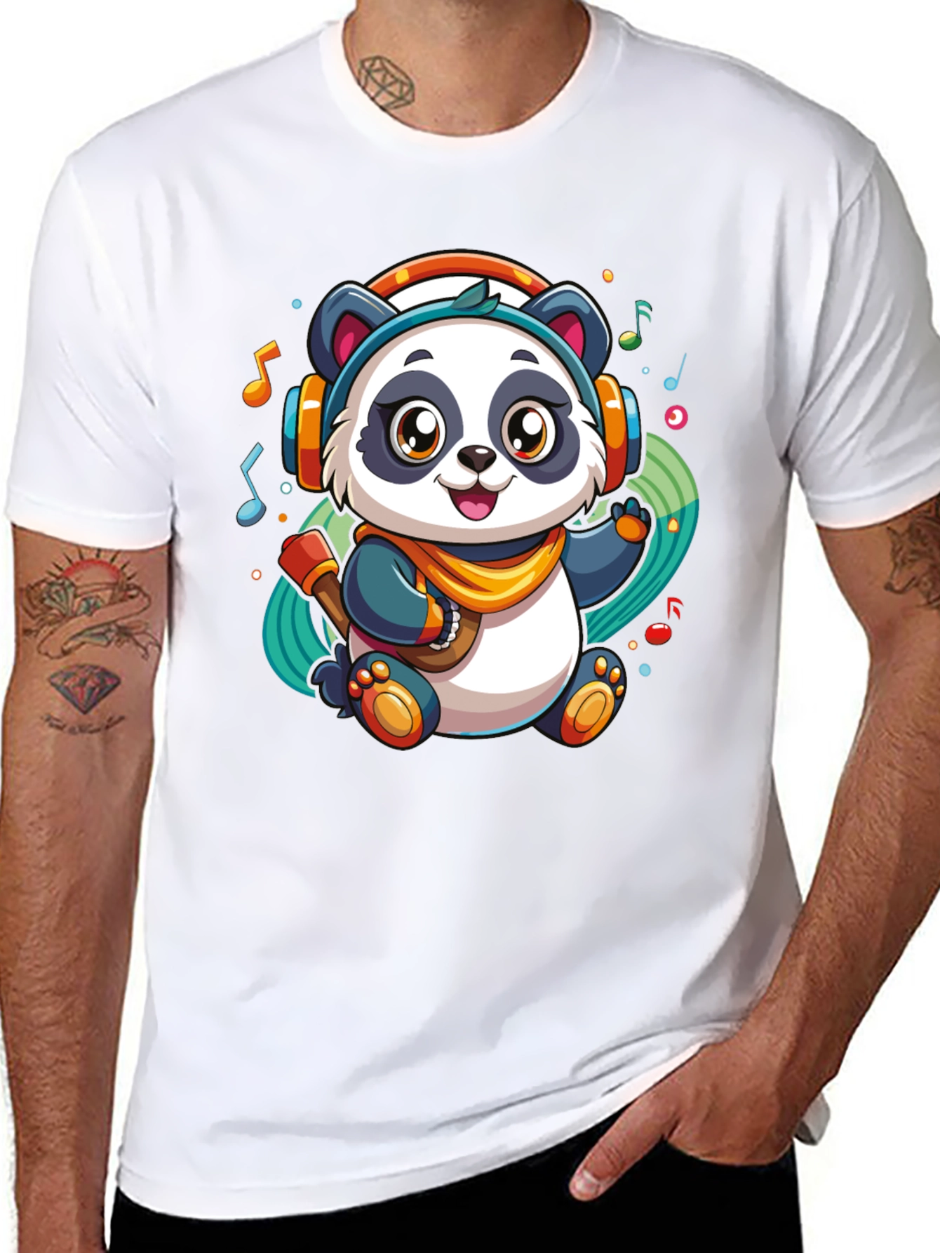 DJ Panda Black T-Shirt - Music Lover Tee