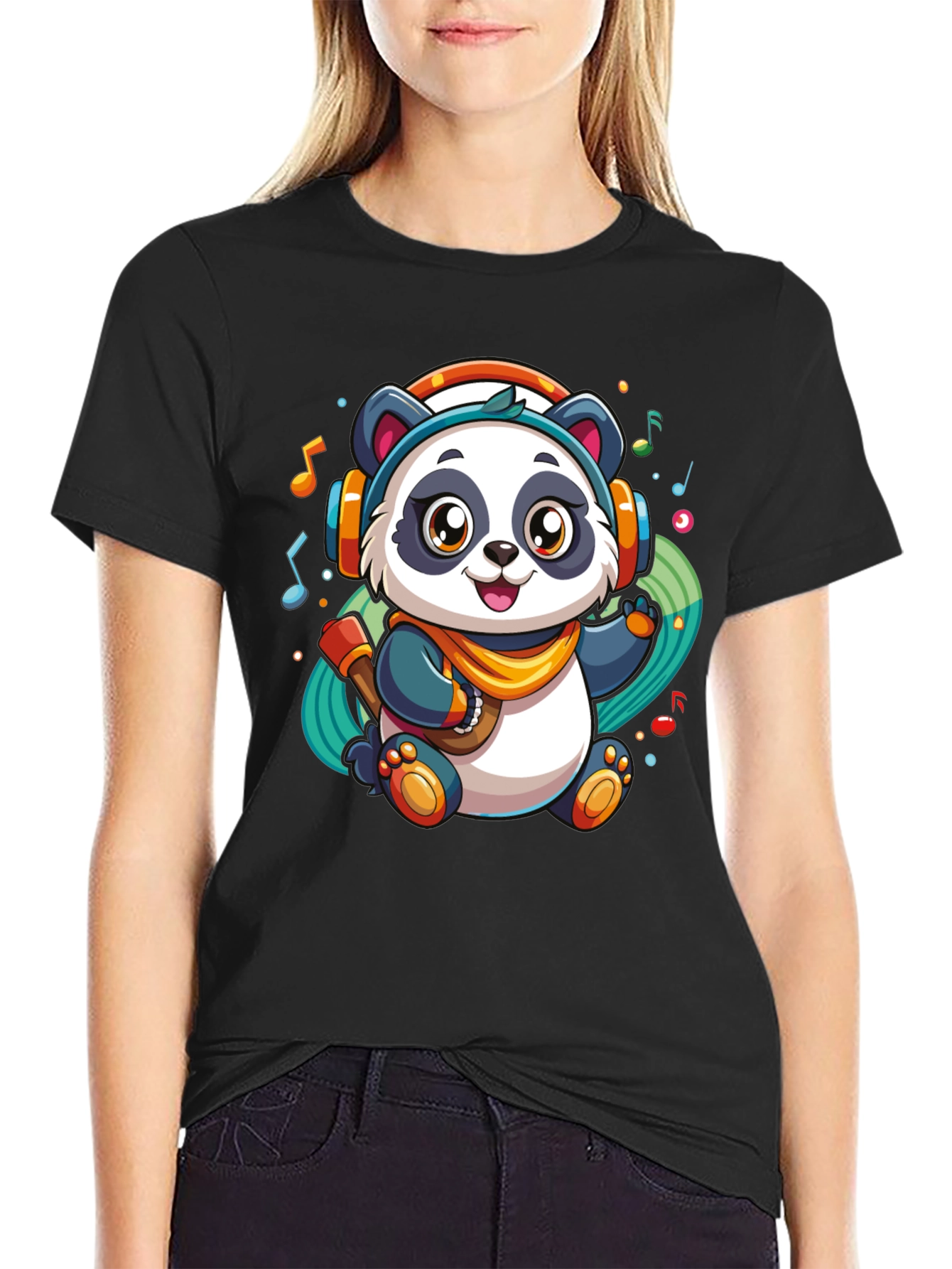 DJ Panda Black T-Shirt - Music Lover Tee
