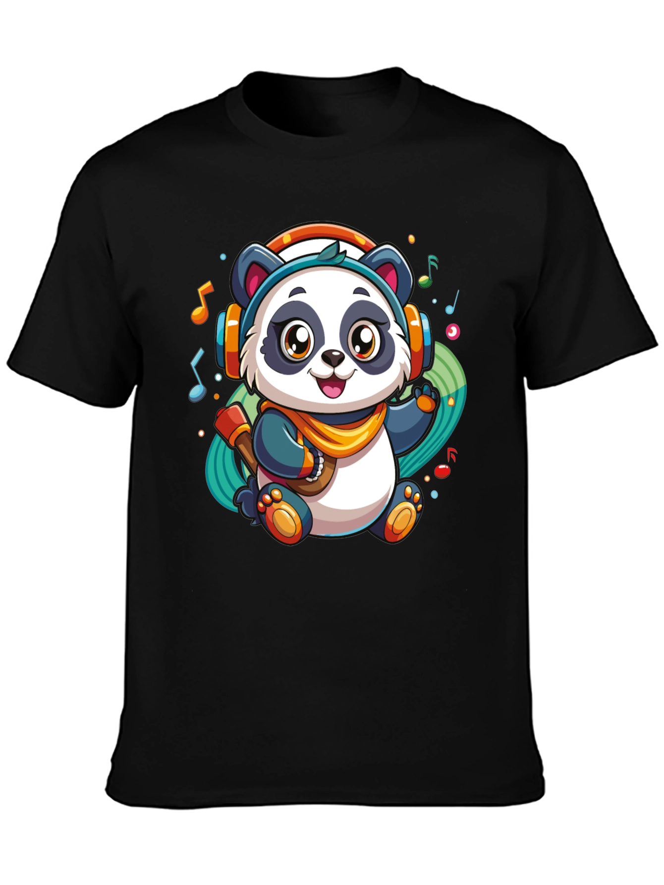 DJ Panda Black T-Shirt - Music Lover Tee