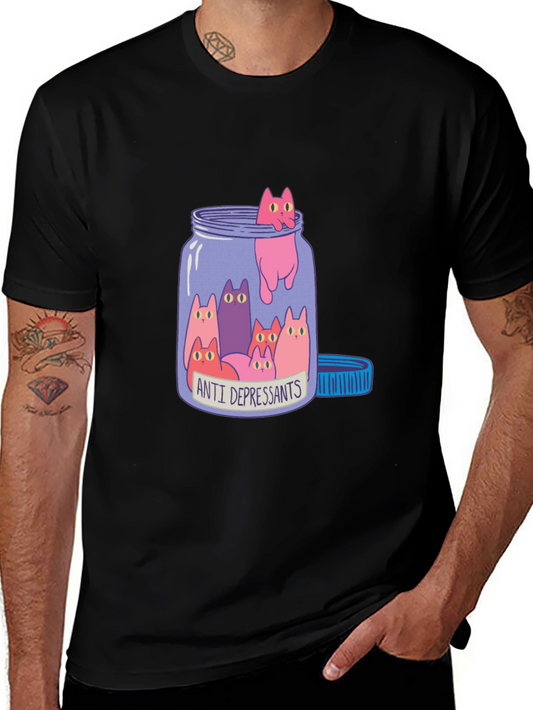 Anti Depressant Cats T-Shirt - Funny Graphic Tee