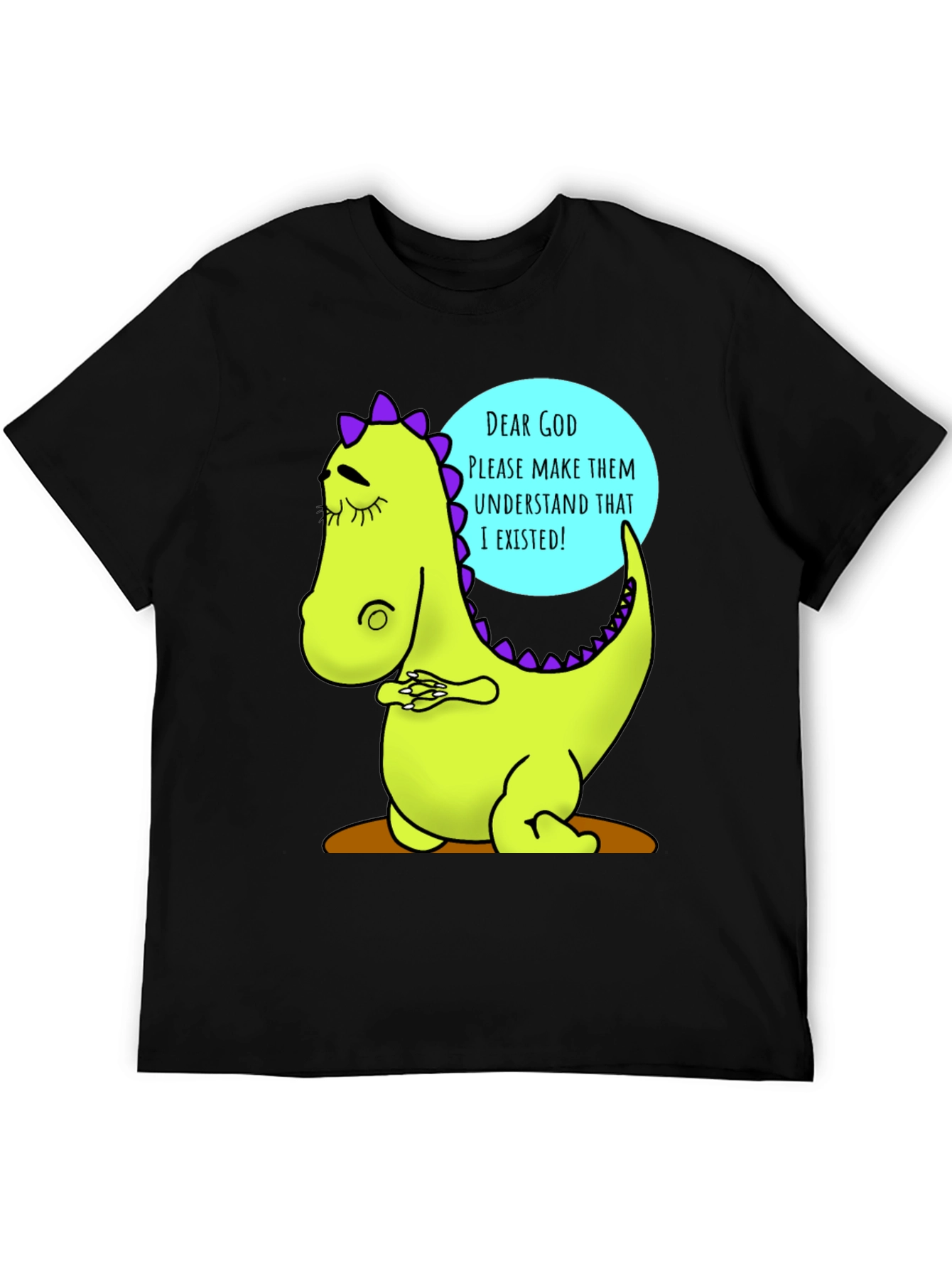 Dino Prayer Graphic Tee - Funny Existential Humor