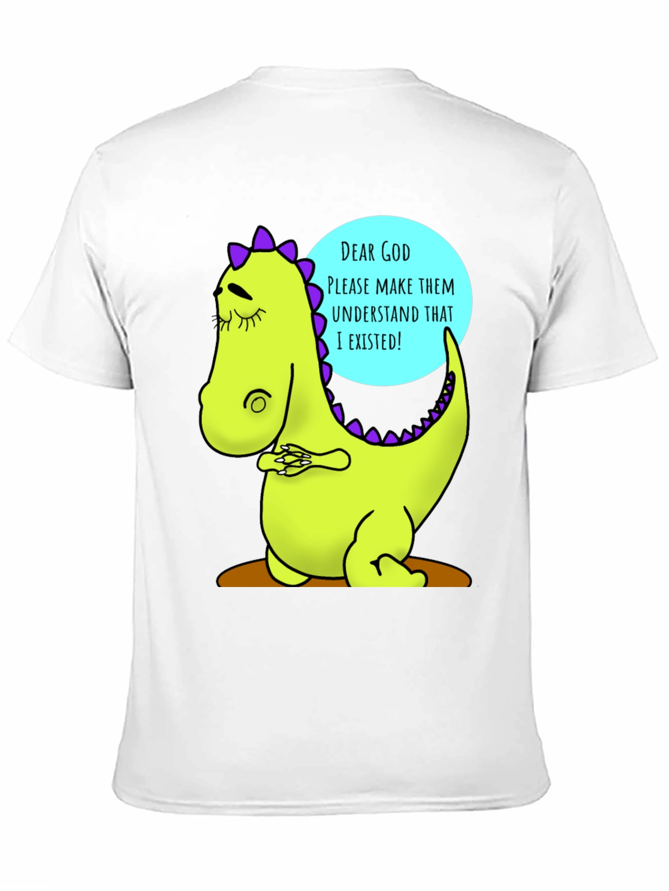 Dino Prayer Graphic Tee - Funny Existential Humor