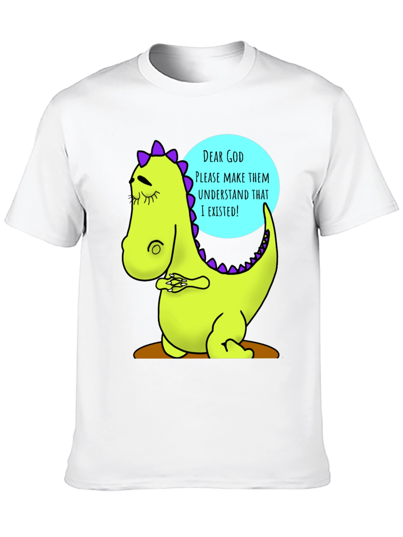 Dino Prayer Graphic Tee - Funny Existential Humor
