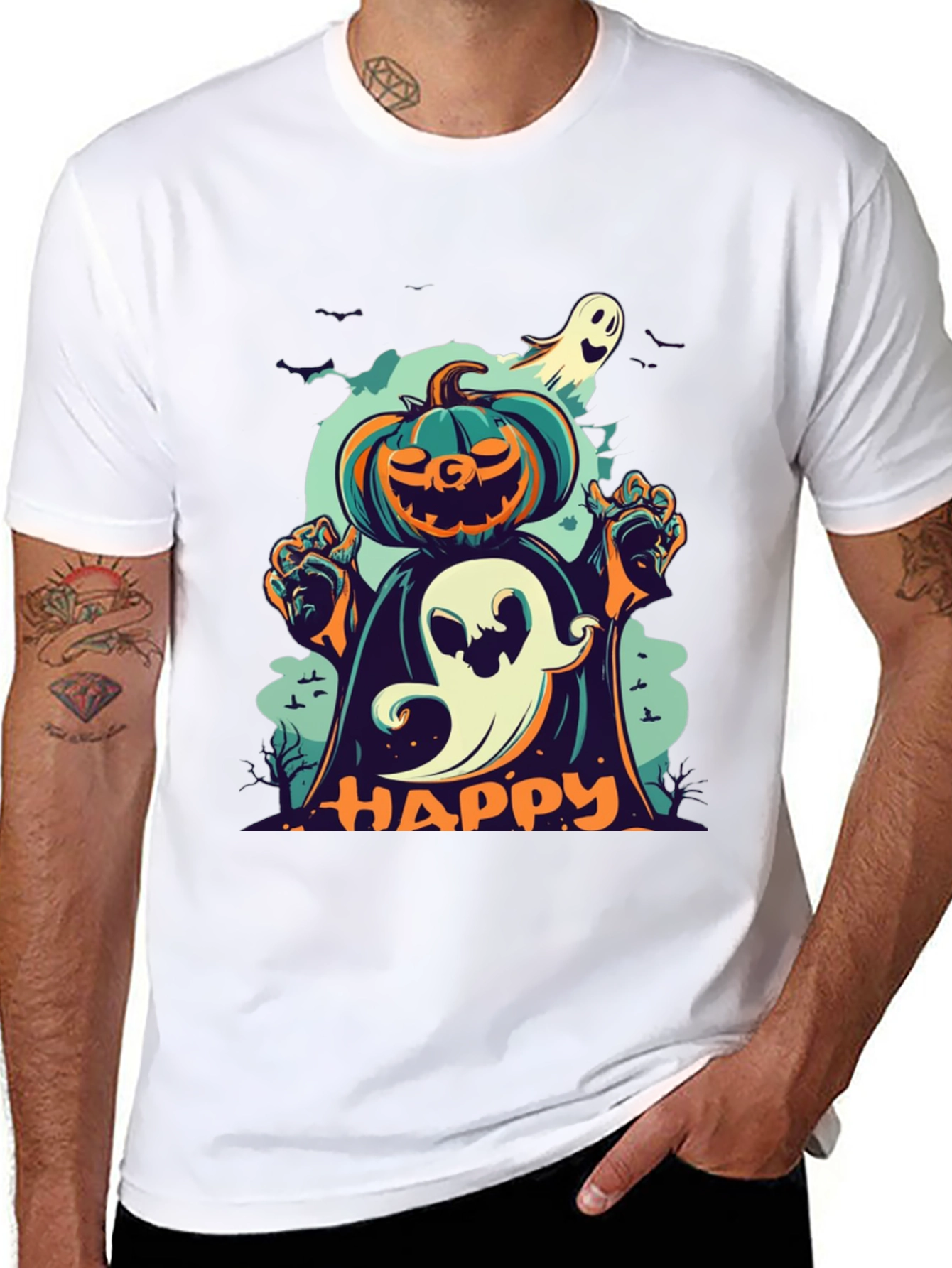 Happy Halloween Pumpkin Ghost T-Shirt