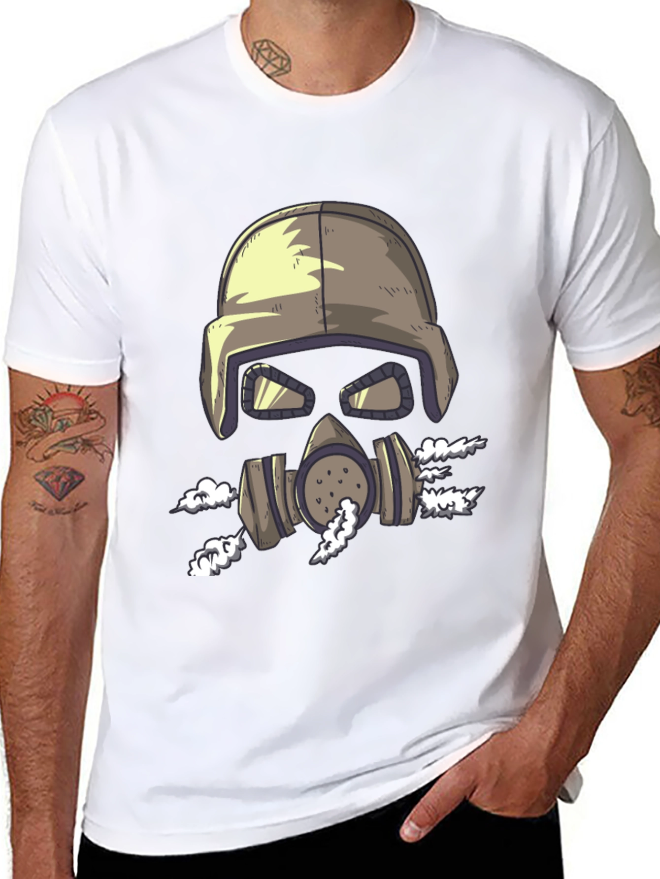 Gas Mask Graphic Tee - Cool Unique Design