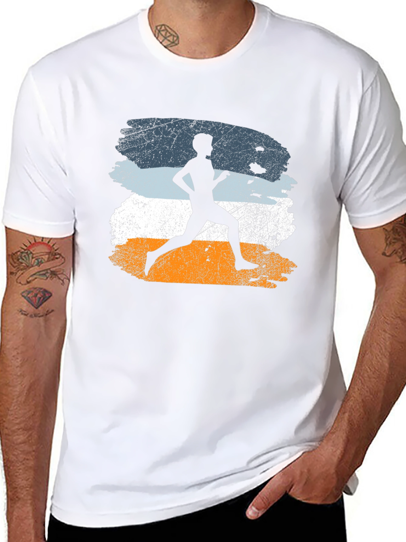 Retro Runner Graphic Tee - Black Athletic Shirt