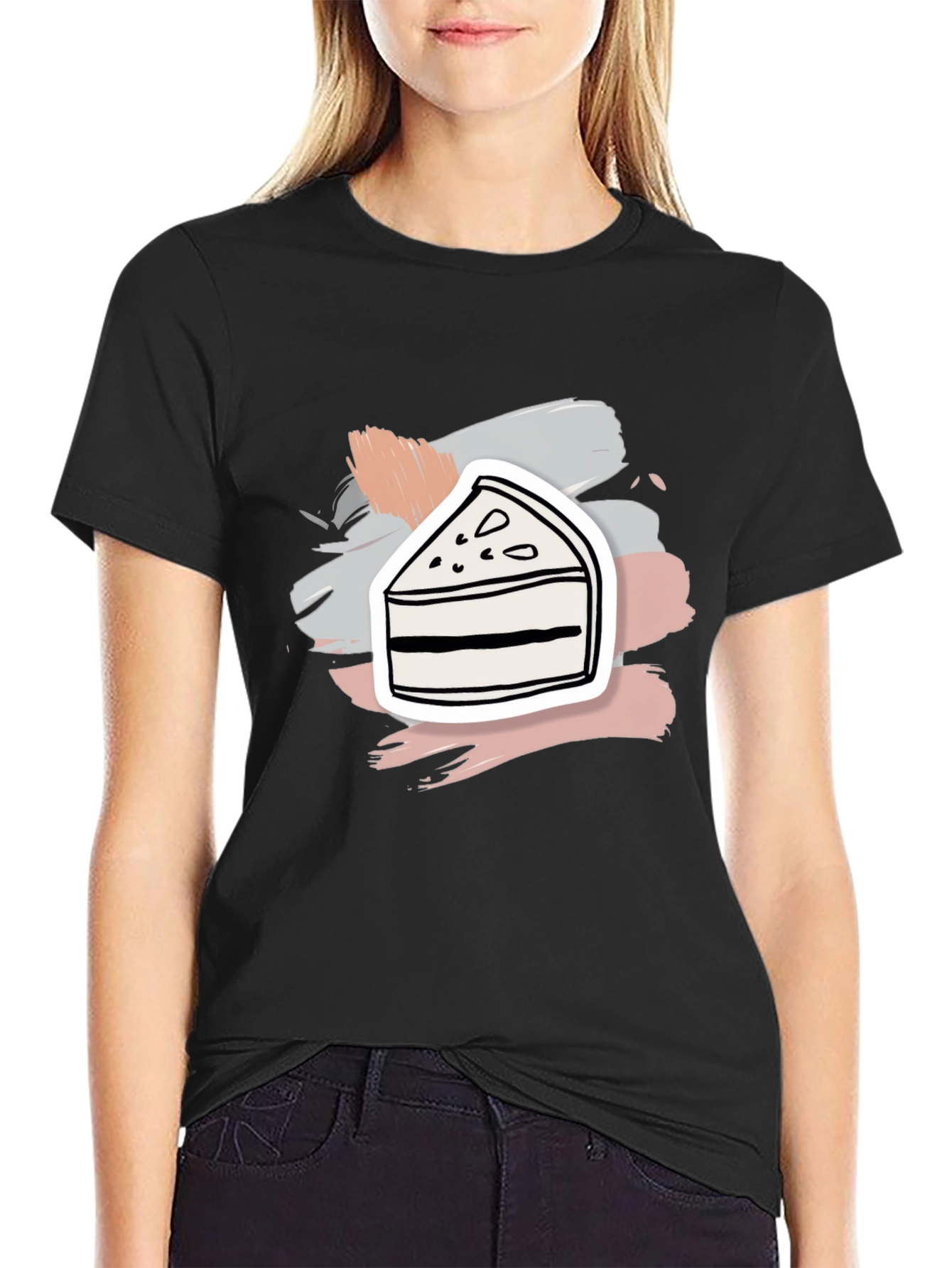 Dessert Lover Tee: Cake Slice Graphic T-Shirt