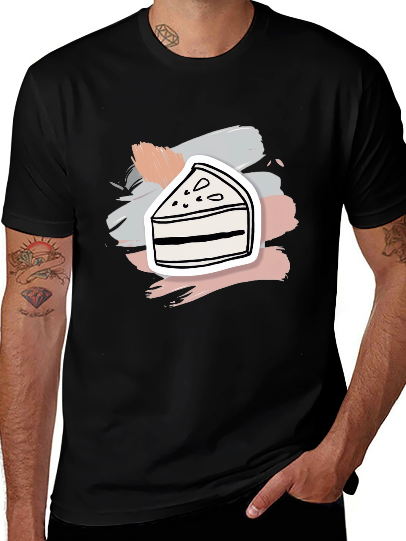 Dessert Lover Tee: Cake Slice Graphic T-Shirt