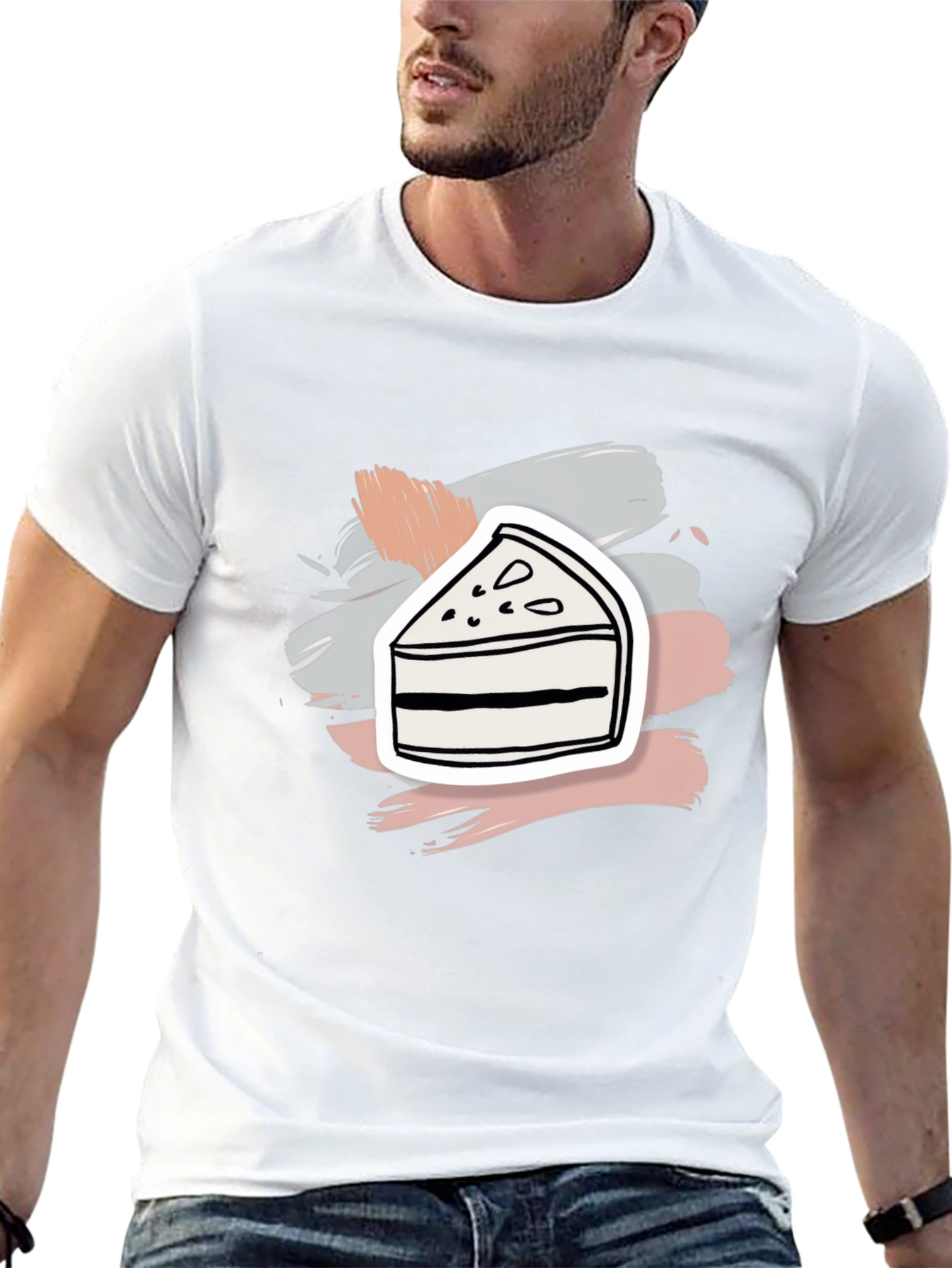 Dessert Lover Tee: Cake Slice Graphic T-Shirt