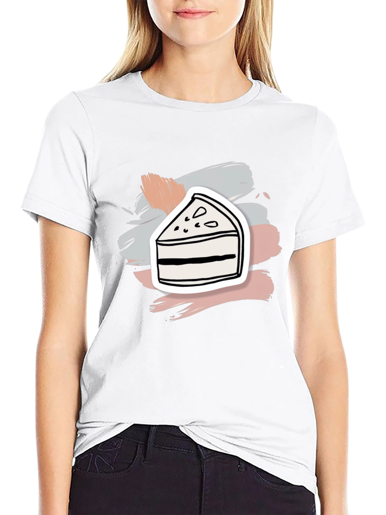 Dessert Lover Tee: Cake Slice Graphic T-Shirt