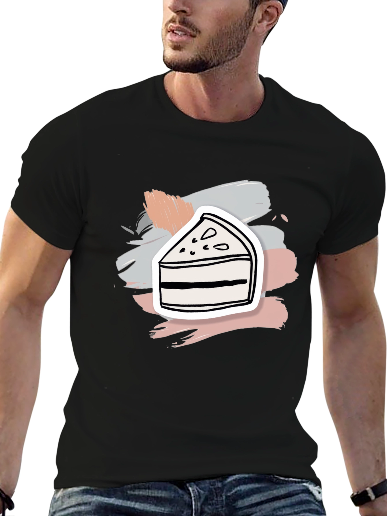 Dessert Lover Tee: Cake Slice Graphic T-Shirt