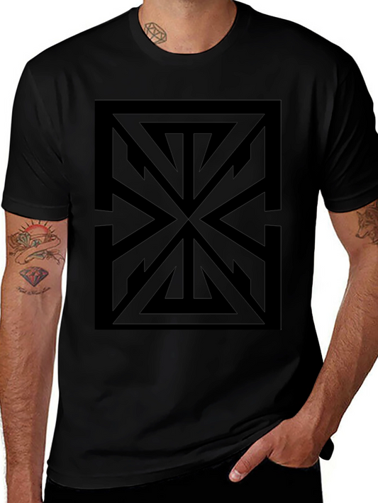 Geometric Black Graphic Tee - Modern Style
