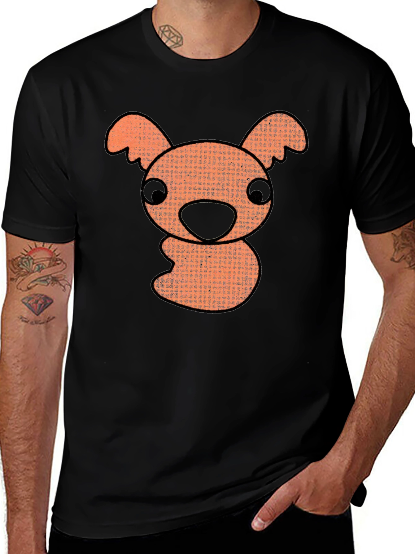 Cartoon Koala Graphic T-Shirt - Black