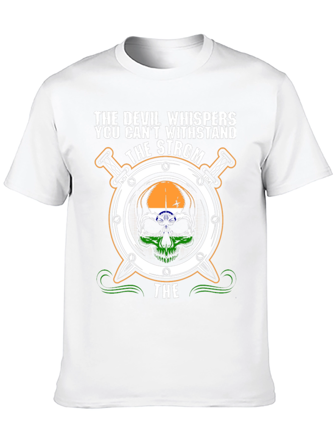 Devil Whispers Strom Skull Graphic Tee