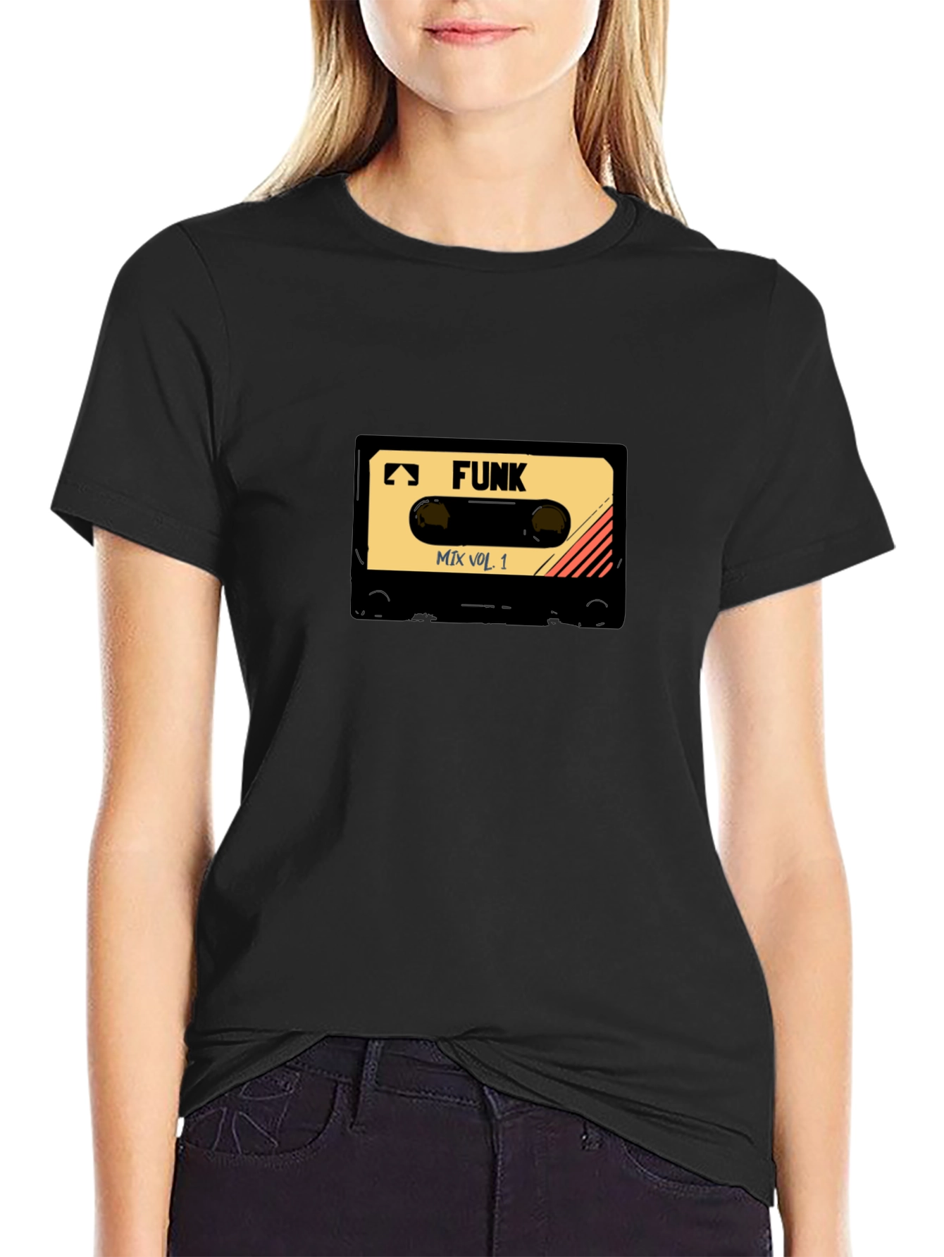 Retro Funk Mix Tape Graphic T-Shirt - Black