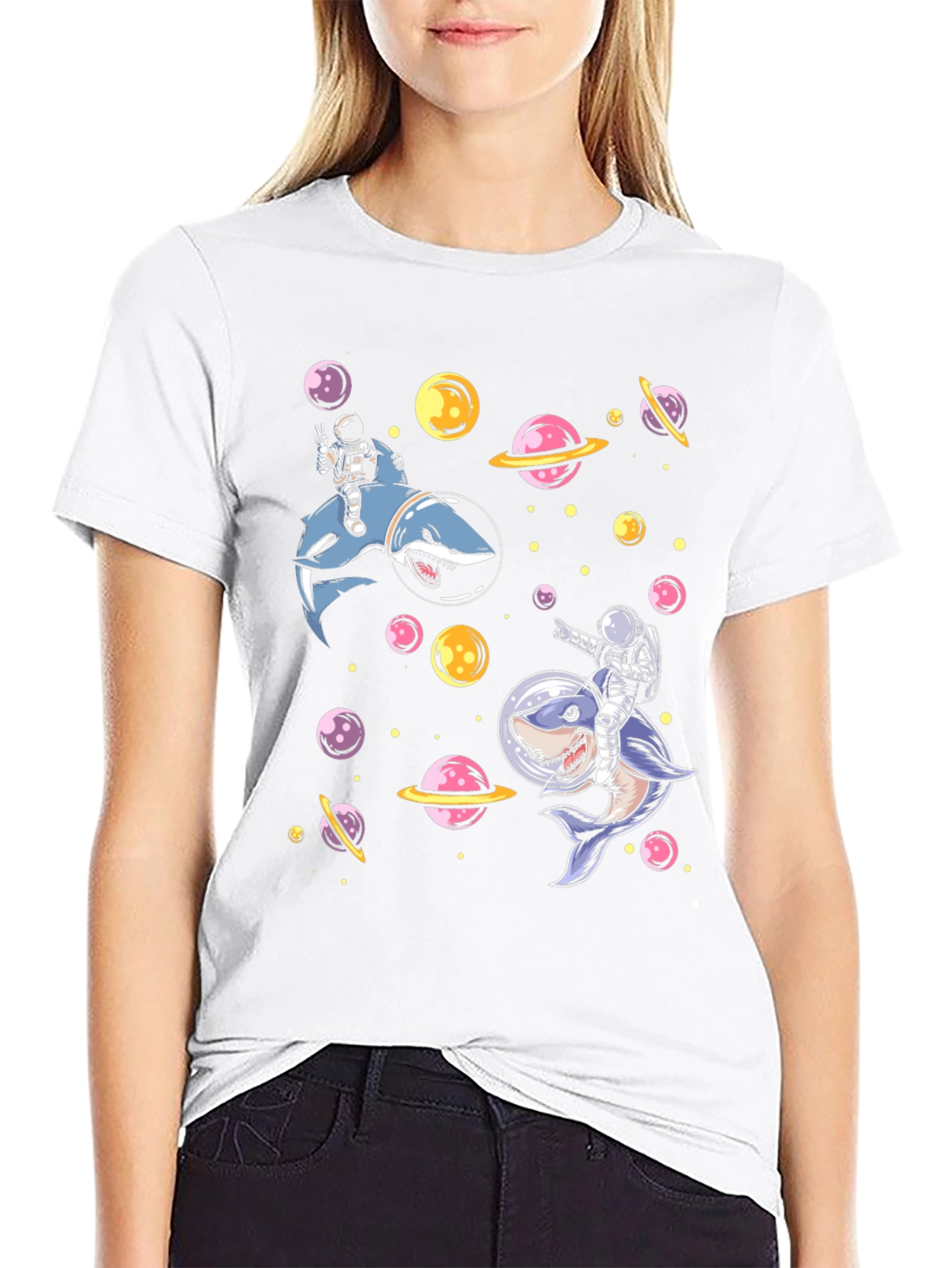 Astronaut Shark Space T-Shirt