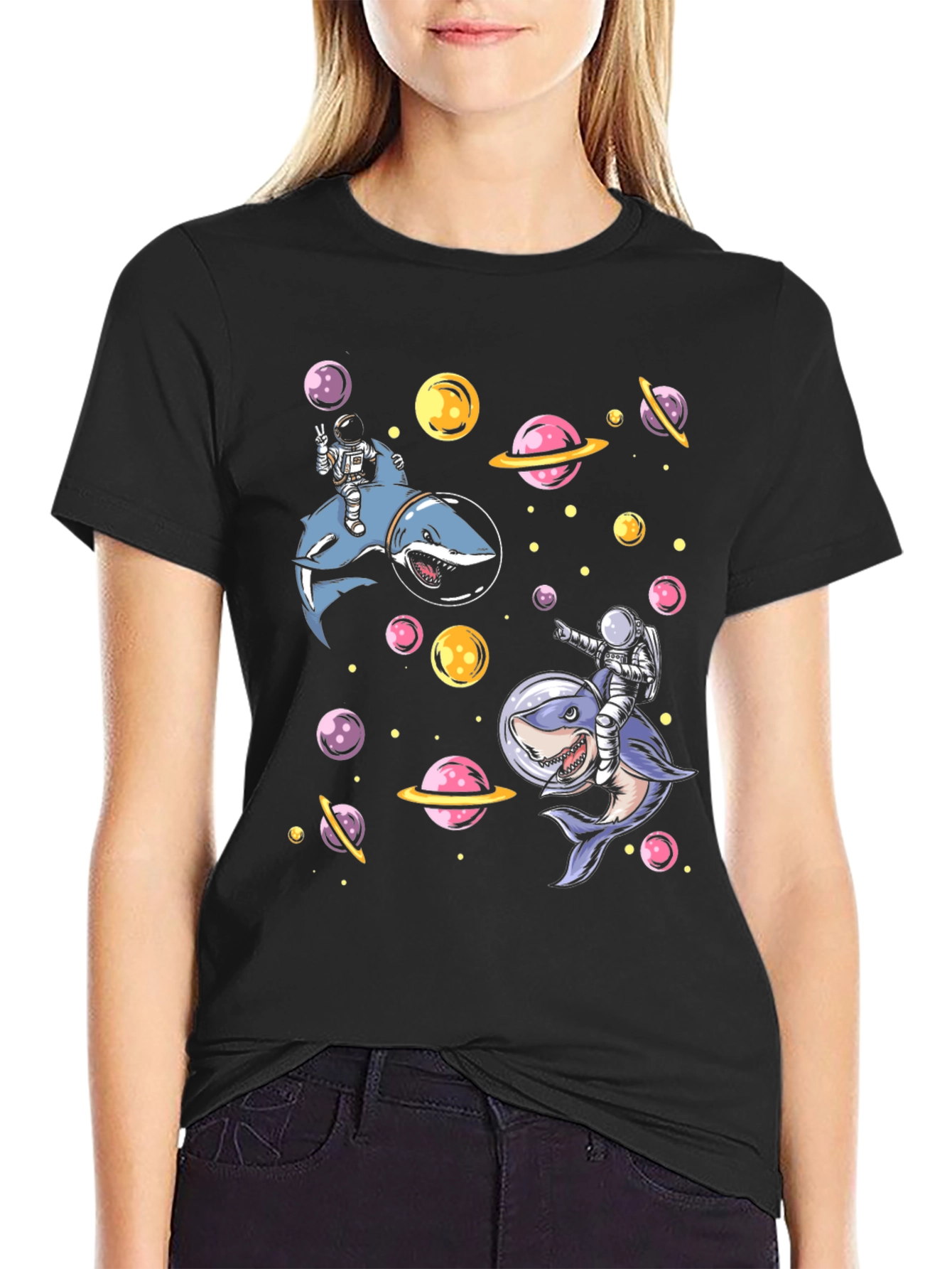 Astronaut Shark Space T-Shirt