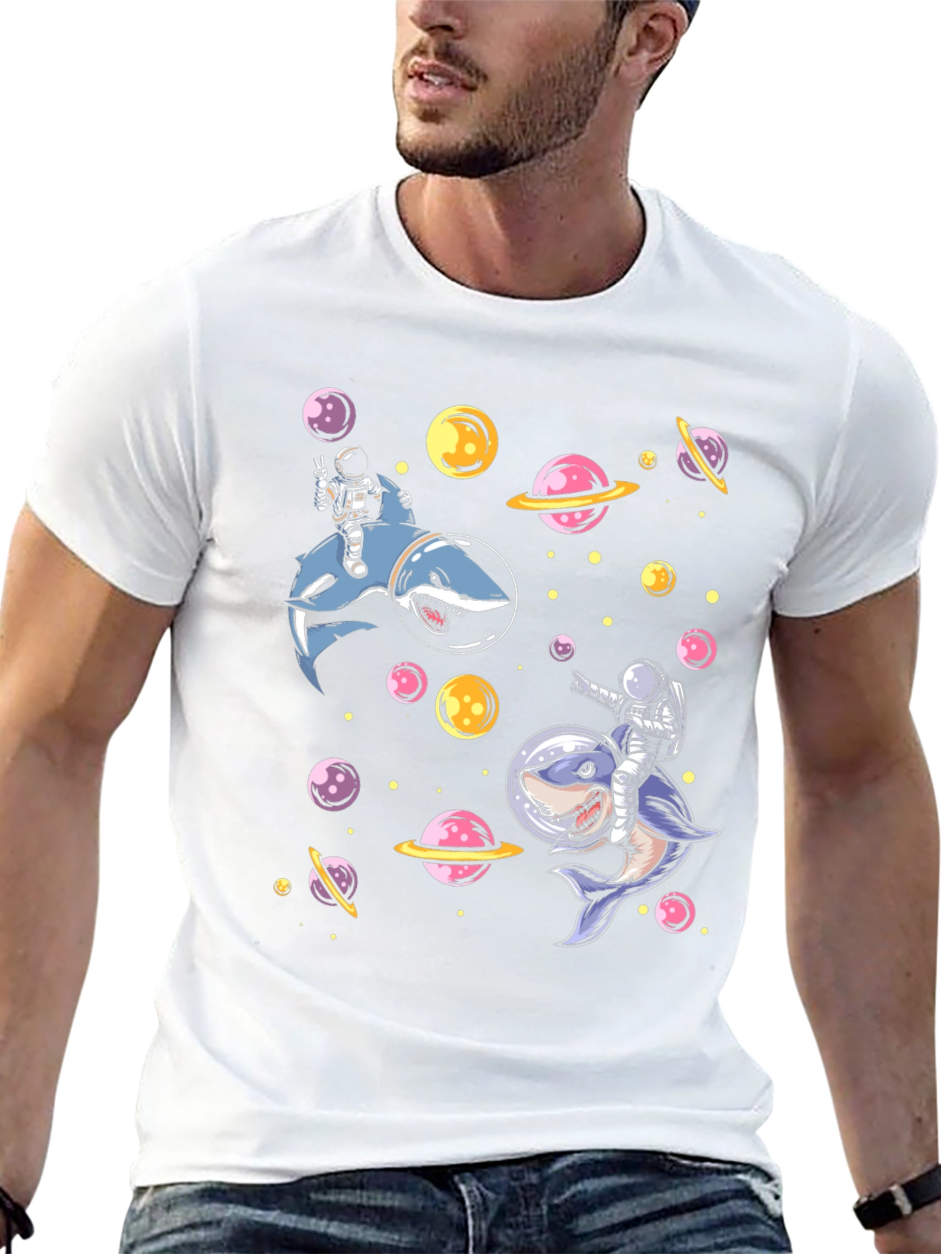 Astronaut Shark Space T-Shirt