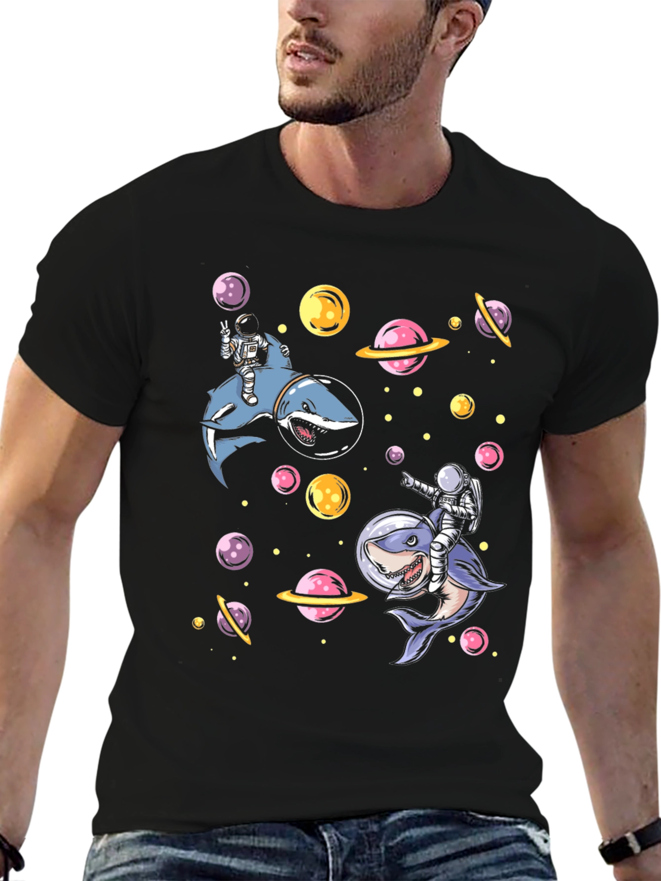 Astronaut Shark Space T-Shirt