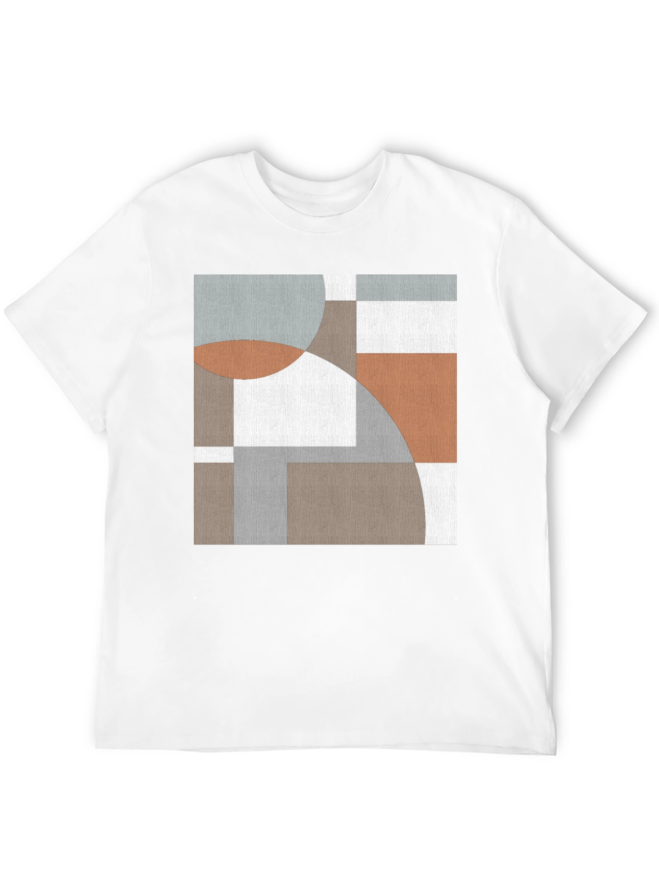 Abstract Geometric Circle Pattern Black T-Shirt