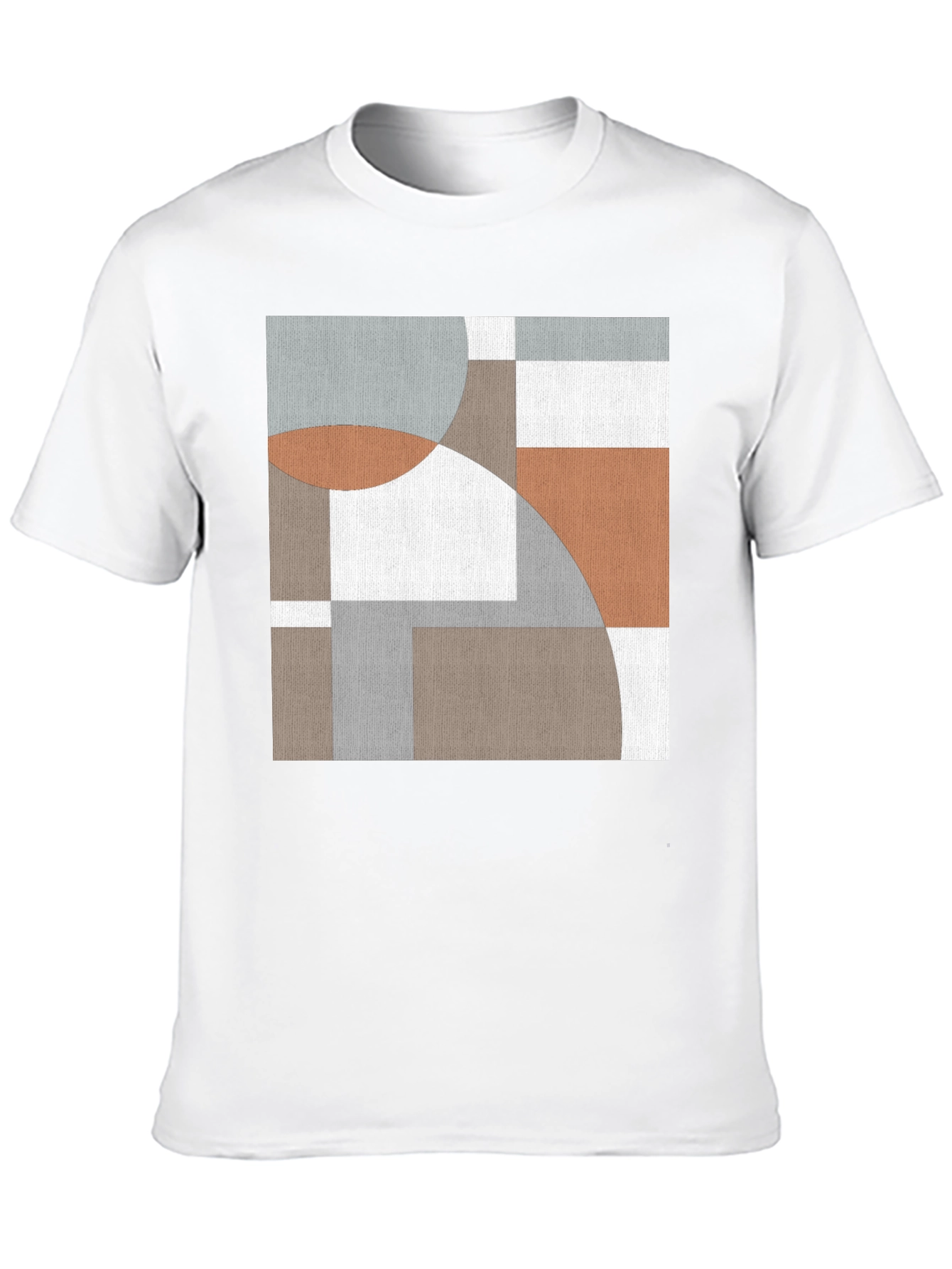 Abstract Geometric Circle Pattern Black T-Shirt