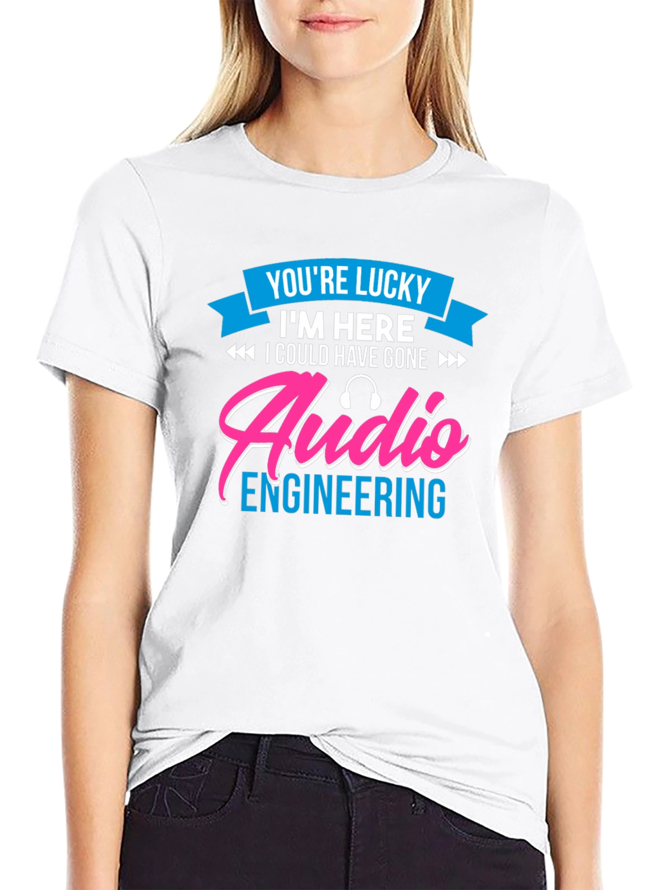 Audio Engineering T-Shirt - Lucky To Be Here!