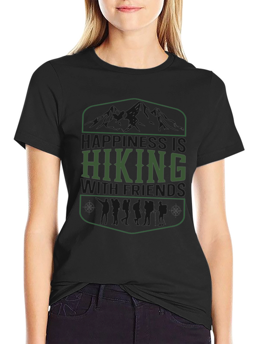 Hiking with Friends Graphic Tee - Black Cotton