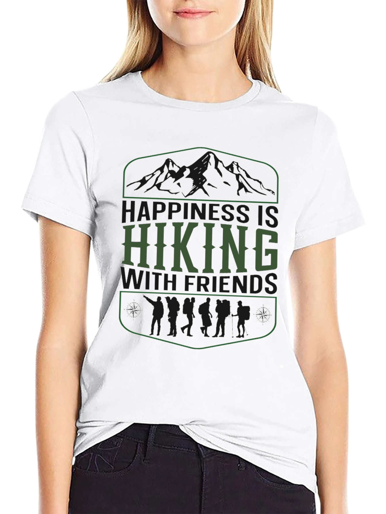 Hiking with Friends Graphic Tee - Black Cotton