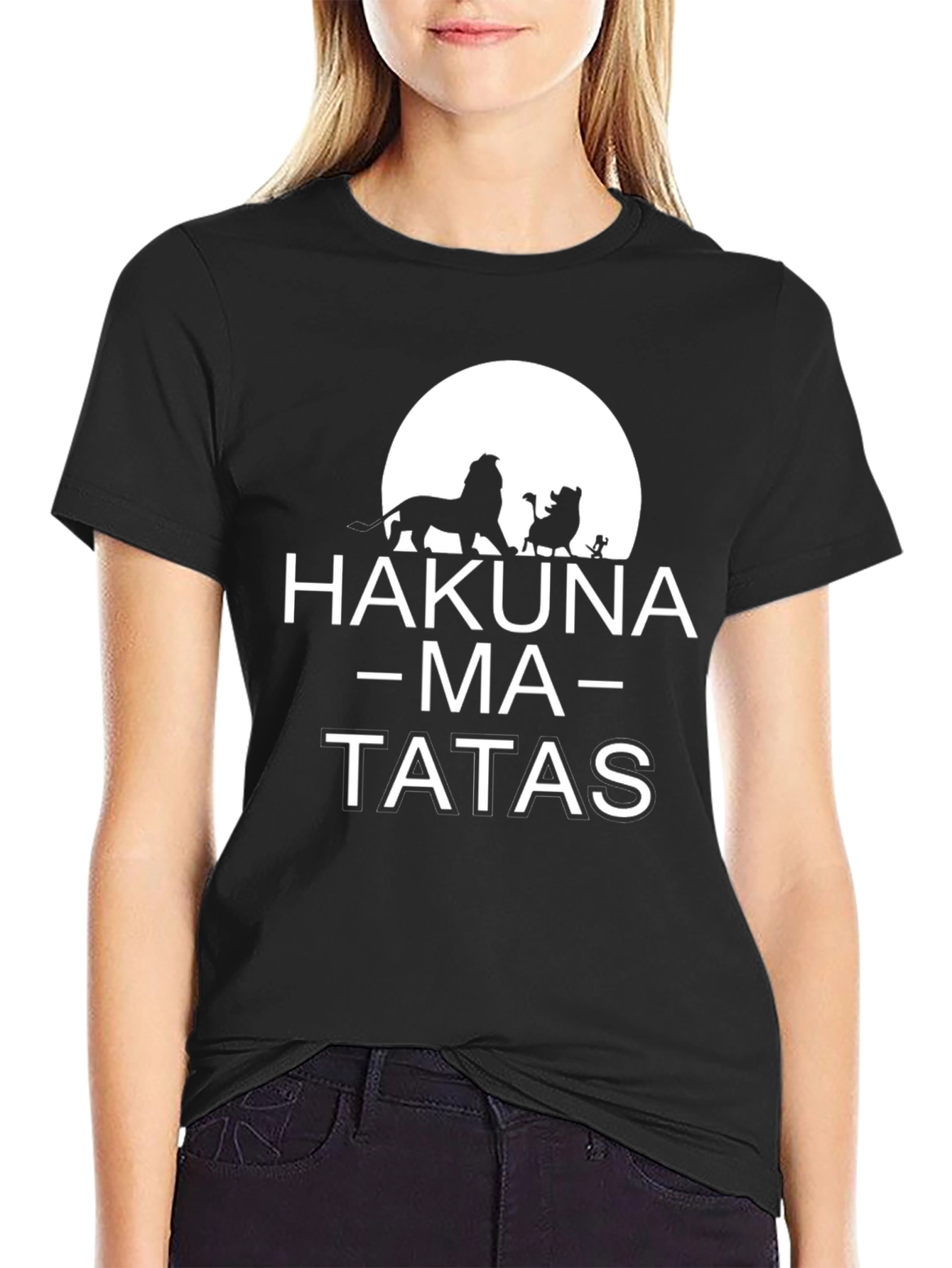 Hakuna Ma-Tatas Funny Black T-Shirt