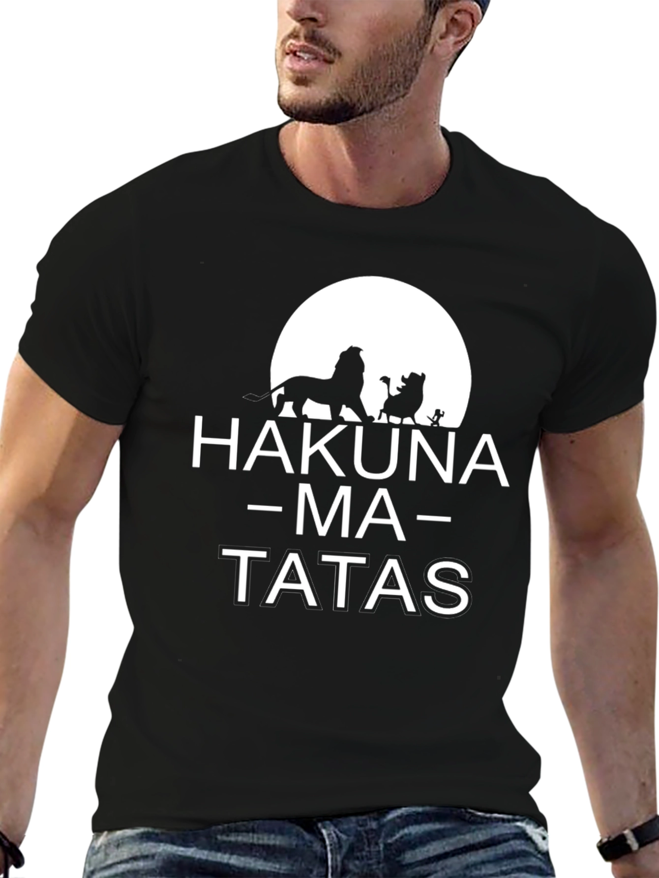 Hakuna Ma-Tatas Funny Black T-Shirt