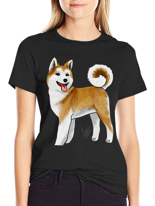Akita Dog Graphic Tee - Black Unisex T-Shirt