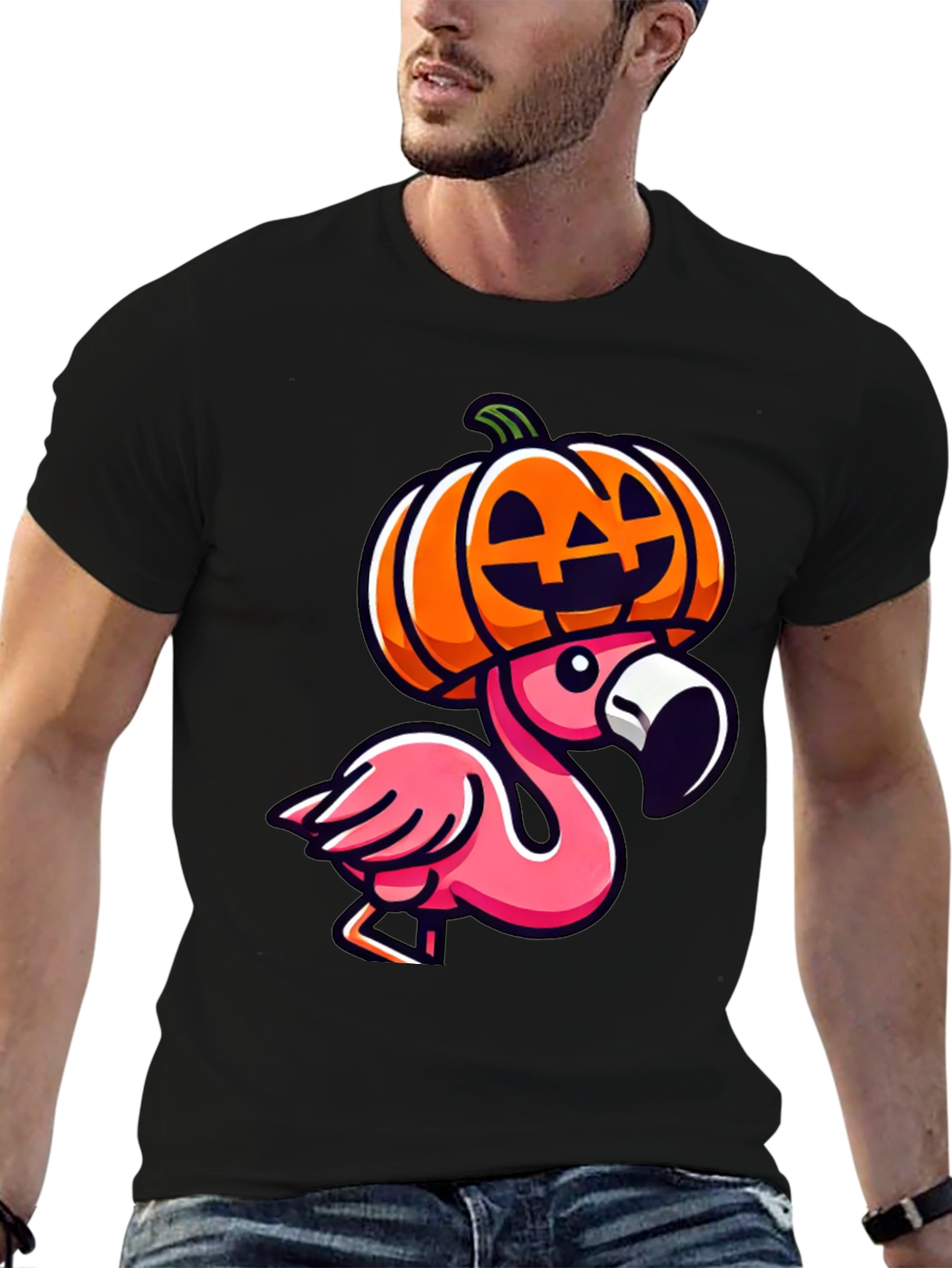 Flamingo Pumpkin Halloween T-Shirt