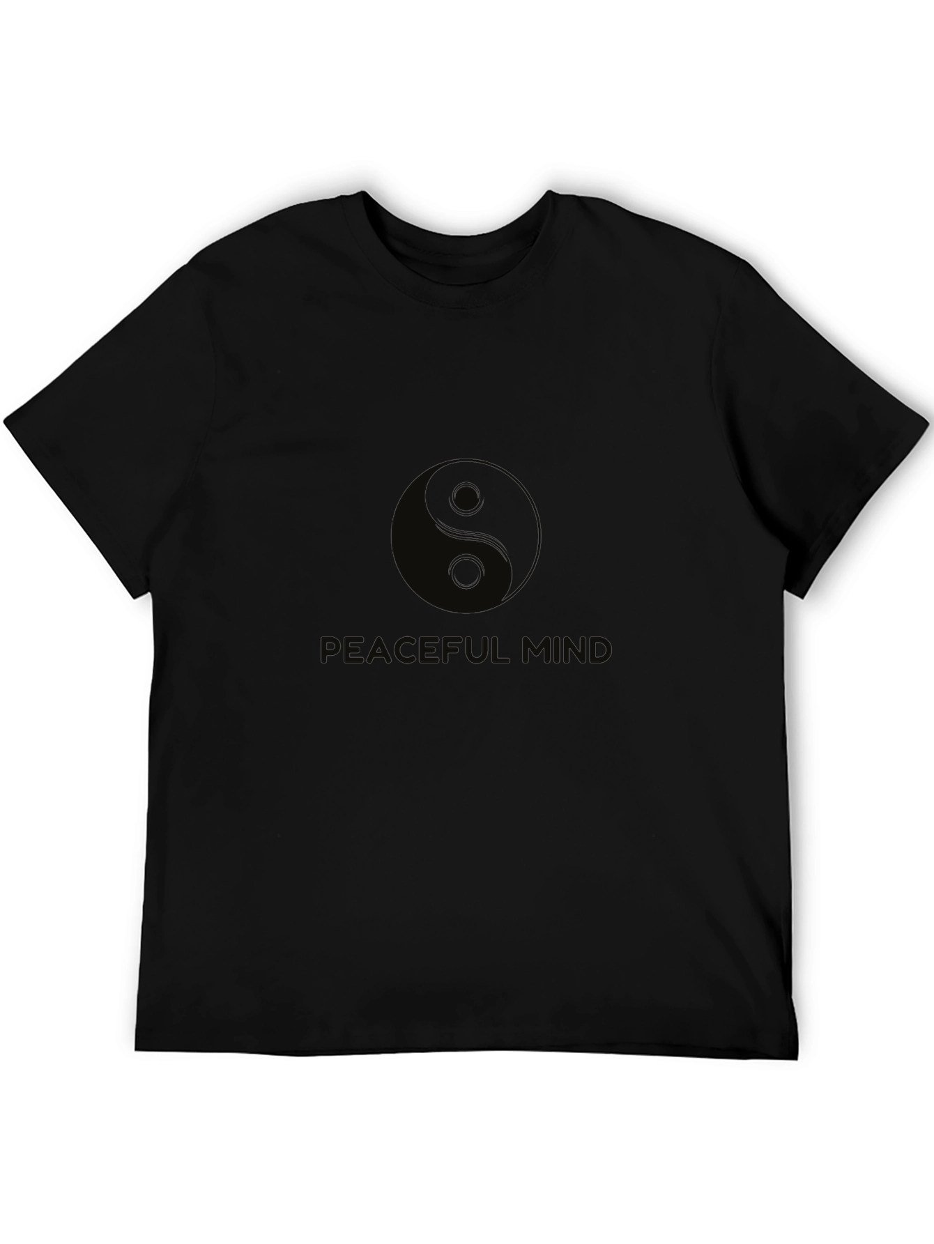 Peaceful Mind Yin Yang Black T-Shirt