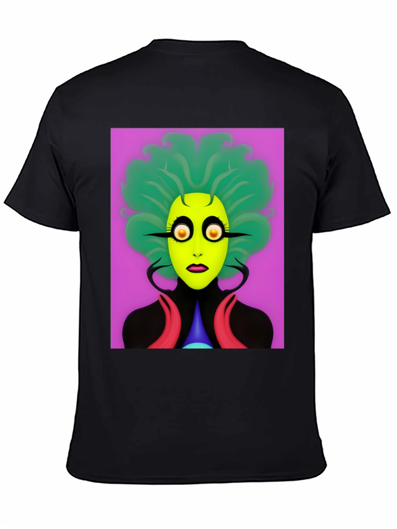 Unique Alien Graphic Print Black T-Shirt